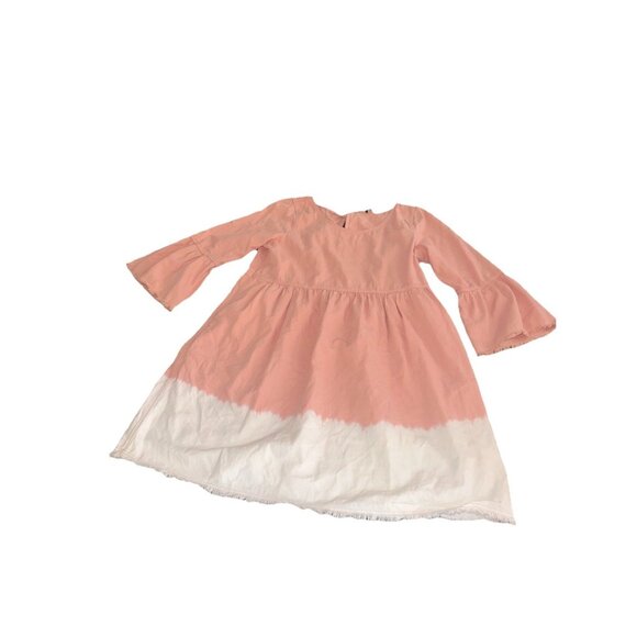 Anthropologie HOLDING HORSES Dress Size 14 Pnk Ombre Color Block 3/4 Bell Sleeve - Picture 2 of 4